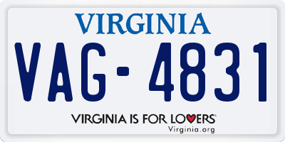 VA license plate VAG4831