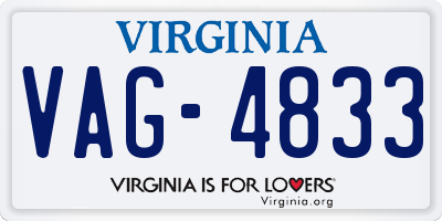 VA license plate VAG4833