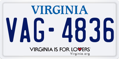 VA license plate VAG4836