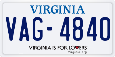 VA license plate VAG4840