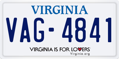 VA license plate VAG4841