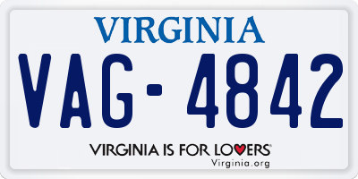 VA license plate VAG4842
