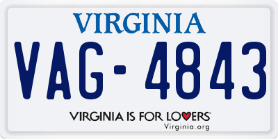 VA license plate VAG4843