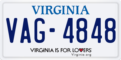 VA license plate VAG4848