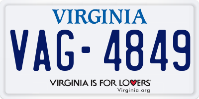 VA license plate VAG4849