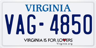 VA license plate VAG4850
