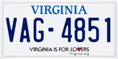 VA license plate VAG4851
