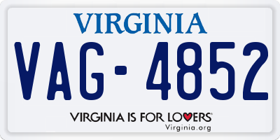 VA license plate VAG4852