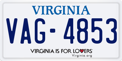 VA license plate VAG4853