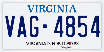 VA license plate VAG4854