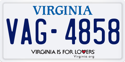 VA license plate VAG4858