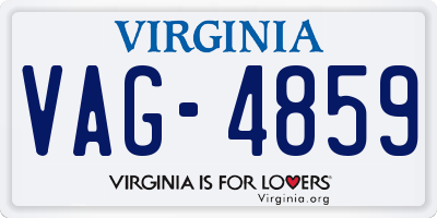 VA license plate VAG4859