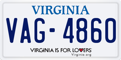 VA license plate VAG4860