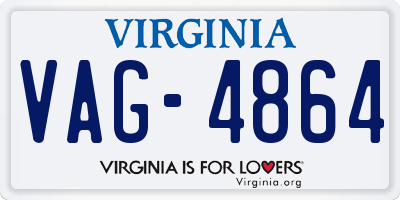 VA license plate VAG4864