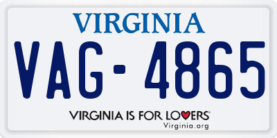 VA license plate VAG4865