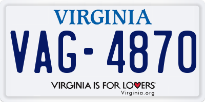 VA license plate VAG4870