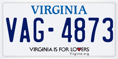 VA license plate VAG4873