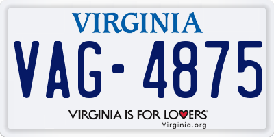 VA license plate VAG4875