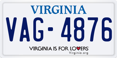 VA license plate VAG4876