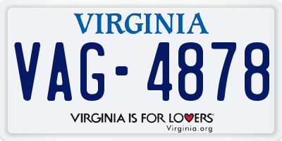 VA license plate VAG4878
