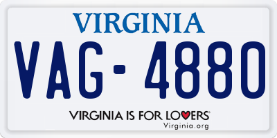 VA license plate VAG4880