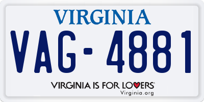 VA license plate VAG4881