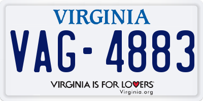 VA license plate VAG4883
