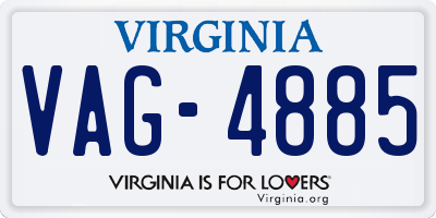 VA license plate VAG4885
