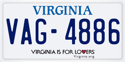 VA license plate VAG4886