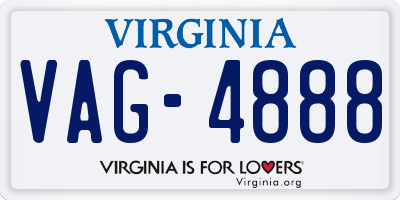VA license plate VAG4888