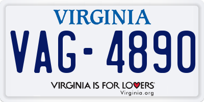 VA license plate VAG4890