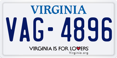 VA license plate VAG4896