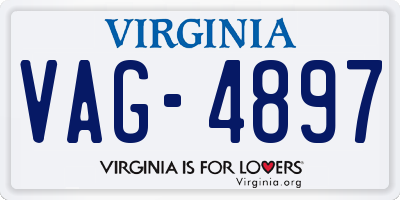 VA license plate VAG4897