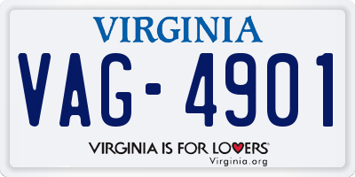 VA license plate VAG4901