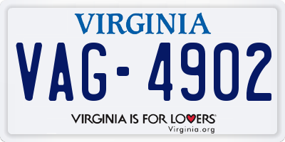 VA license plate VAG4902