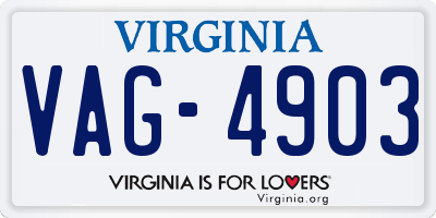 VA license plate VAG4903