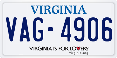 VA license plate VAG4906