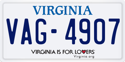 VA license plate VAG4907