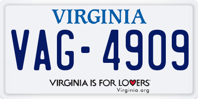 VA license plate VAG4909