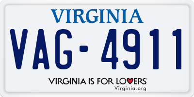 VA license plate VAG4911