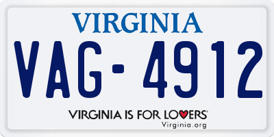 VA license plate VAG4912