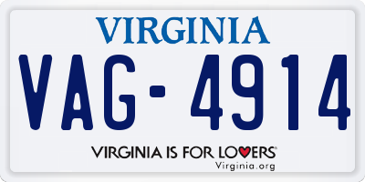 VA license plate VAG4914