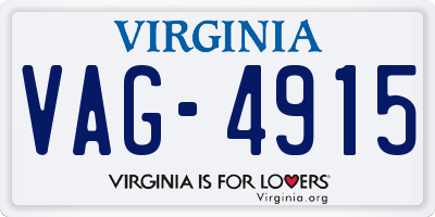 VA license plate VAG4915