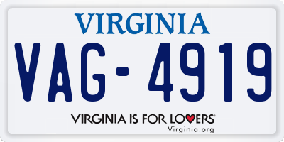 VA license plate VAG4919