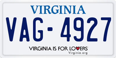 VA license plate VAG4927