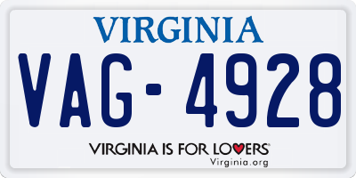 VA license plate VAG4928