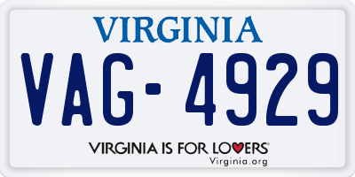 VA license plate VAG4929