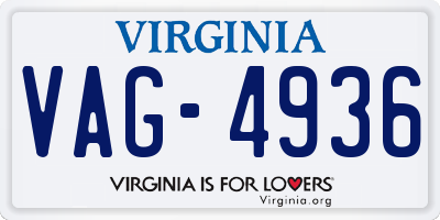 VA license plate VAG4936