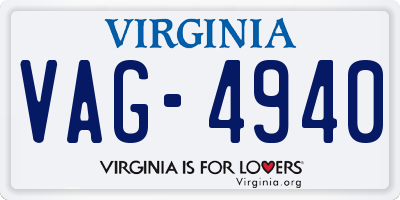 VA license plate VAG4940