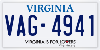 VA license plate VAG4941
